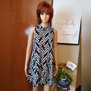 Blue Geometric Dress, Large